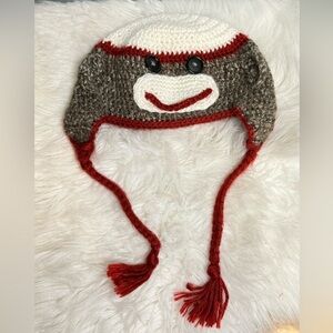 Baby Knit Winter Sock Monkey Beanie